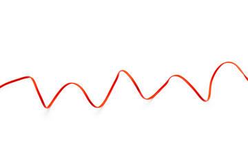 red double wire cable isolated on a white background