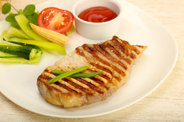 Grilled pork cutlet