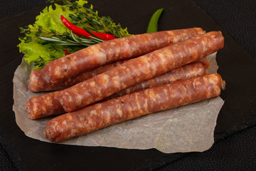 Pork sausages for grill