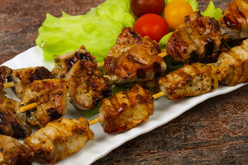 Tasty pork skewer