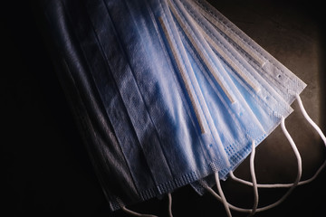 Personal protective equipment. Disposable medical mask. Gauze bandage for respiratory protection. Medical accessories.