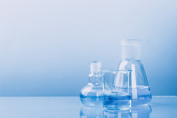 research studies on the search for vaccines, laboratory glassware, equipment, tests.