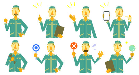 male mechanic face expression icon