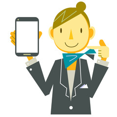 female receptionist icon series, mobile