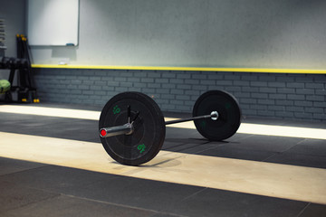 black bar on the platform in the crossfit zone