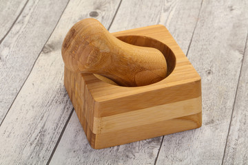 Empty Wooden mortar
