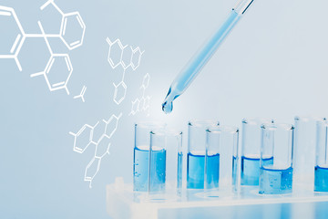 A pipette that adds fluid to one of several tubes. Lab tests