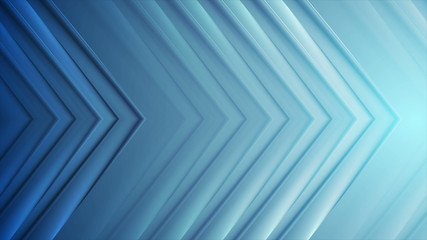 Fototapeta premium Bright blue shiny glossy arrows background