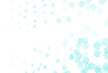 Light Green vector doodle pattern with flowers.