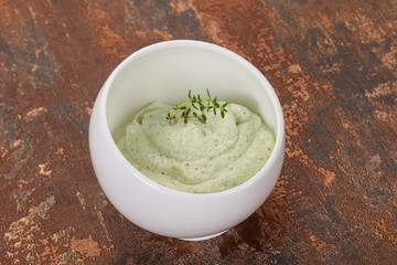 Cottage cream snack with herbs
