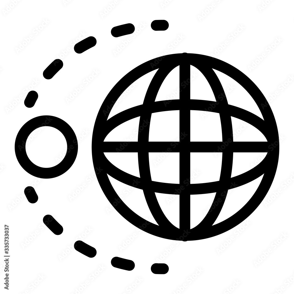 Poster earth moon gravity icon. outline earth moon gravity vector icon for web design isolated on white bac