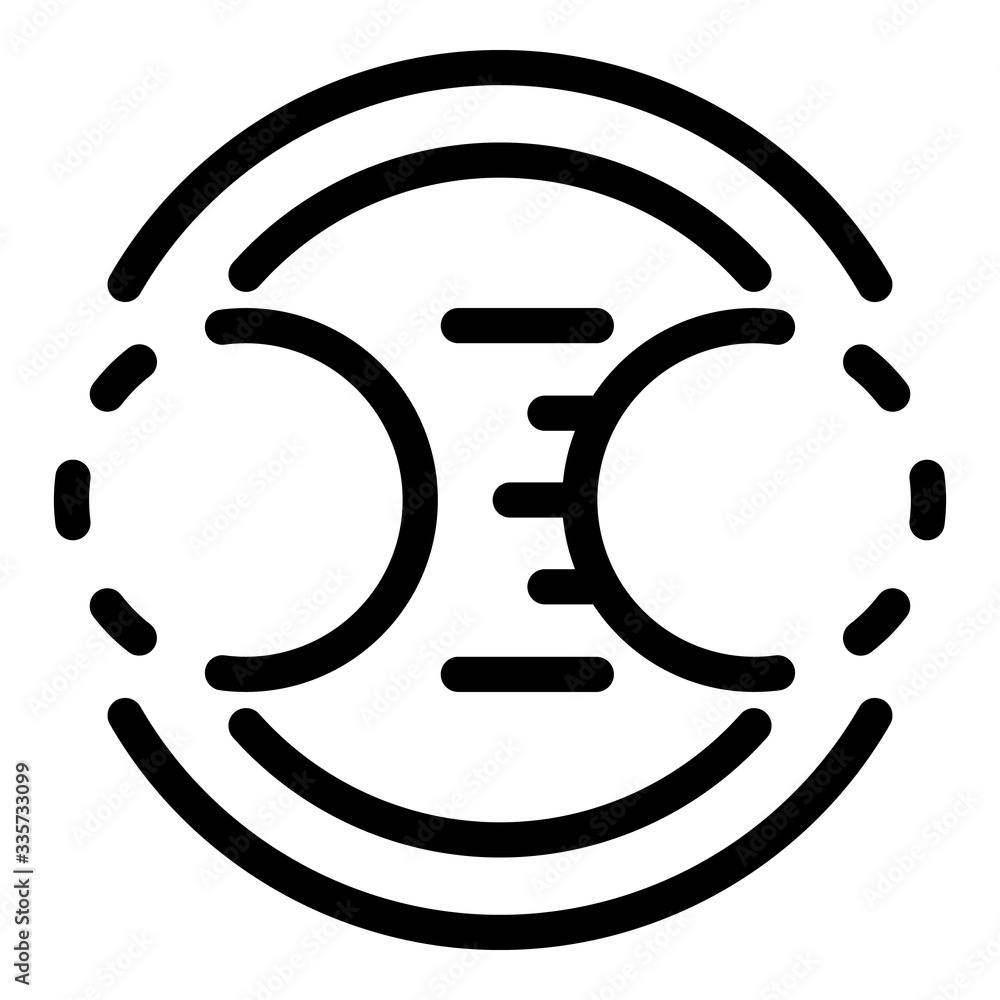 Poster gravity experiment icon. outline gravity experiment vector icon for web design isolated on white bac