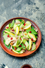 Salad with meat tongue.