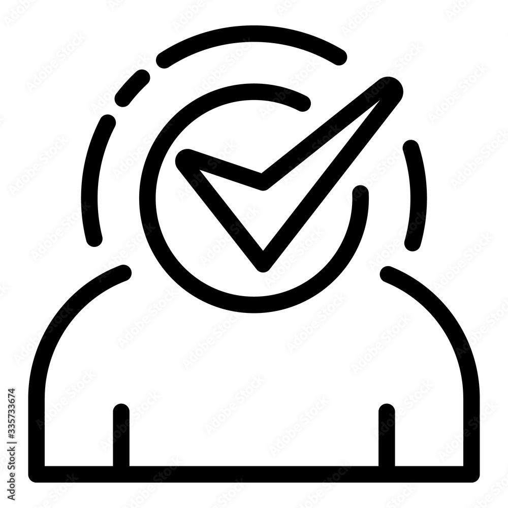 Poster approved business manager icon. outline approved business manager vector icon for web design isolate