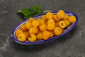 Sweet ripe tasty yellow raspberry