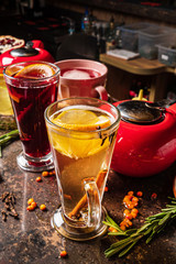 winter drinks in the cafe