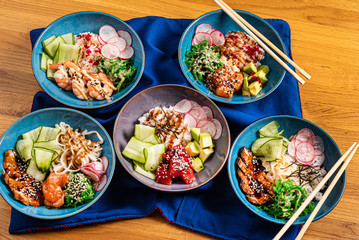 asian set on the table, top view