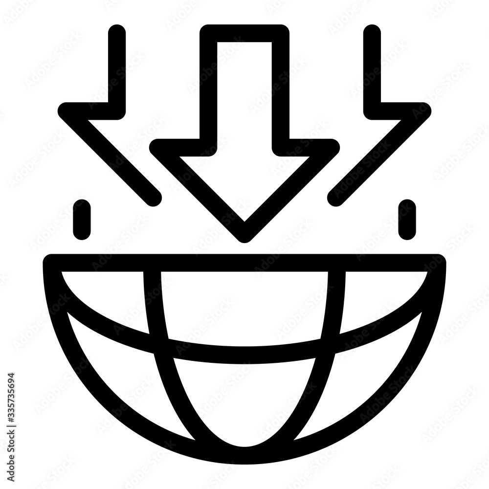 Aufkleber earth planet gravity icon. outline earth planet gravity vector icon for web design isolated on white