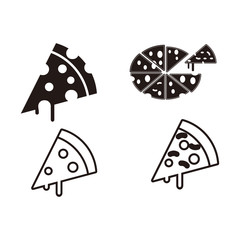 pizza icon set, vector symbol illustration sign