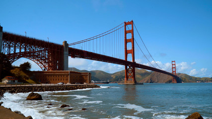 Beautiful San Francisco with its Golden Gate Bridge