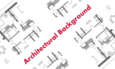 Architectural background. Part of architectural project, architectural plan of a residential building.