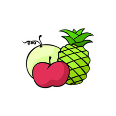 Fruits in drawing style vector