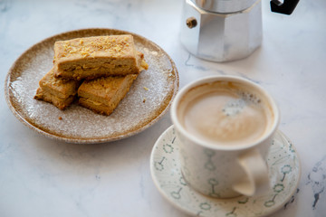 homemade almond  biscuit  and coffee