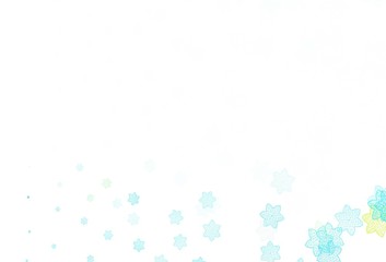 Light Blue, Yellow vector doodle background with flowers.