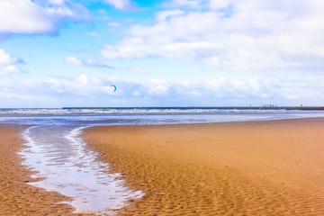 Kite surfing on the Dutch Atlantic Ocean.