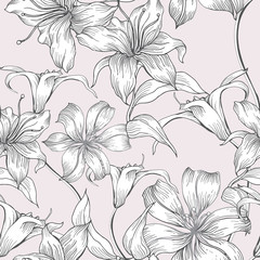 Beautiful seamless floral pattern background.
