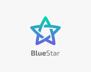 Rounded bold strong star logo gradient