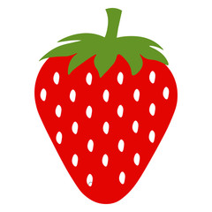 Garden strawberry fruit or strawberries flat color vector icon for food apps and websites