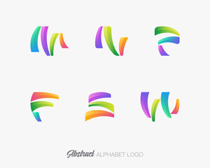 Set of the abstract colorful alphabet logo