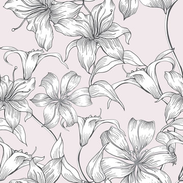 Beautiful seamless floral pattern background.

