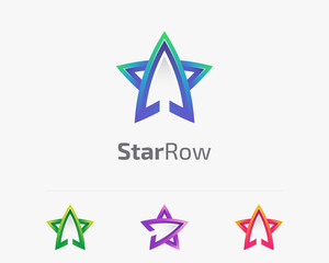 Obraz premium Star logo with arrow logo variations
