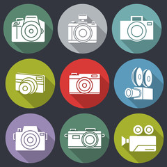 flat icons for Camera and shadow,vector illustrations