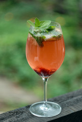 cocktail with lime and mint