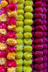 flower garlands in the chandni chowk wedding market district