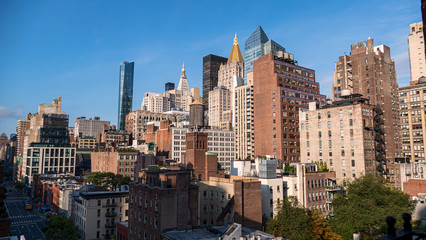 Fototapeta na wymiar panoramic buildings of new york in the manhattan area