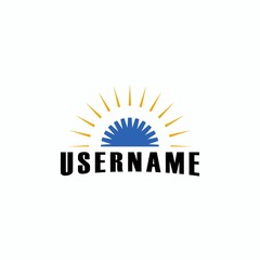 solar energy sun logo design vector