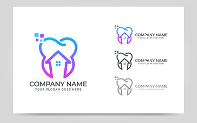Dental house logo design. Editable logo design. Vector graphic illustration