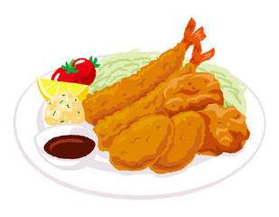 ミックスフライのイラスト