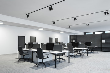 Modern white open space office corner