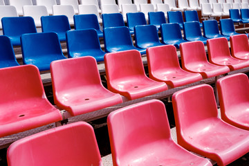 empty seats in the stands of the stadium are closed all events without spectators
