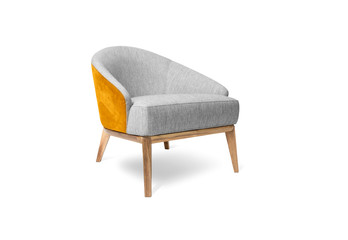 Modern armchair on white background, including clipping path