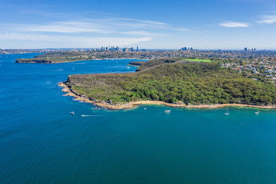 Aerial view on Dobroyd Head, Sydney, Australia.