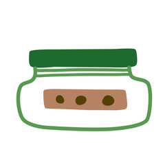 Cans for bulk products. A set of durable items and products for zero waste lifestyle. Simple vector illustration.