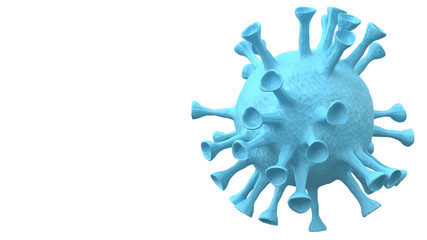 blue virus on white background 3d rendering for virus crisis.