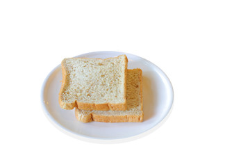 slice of bread on white plate
