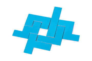 Structure with a hole in the middle, empty space, missing piece, link Simple elements with place for a middle part Lacking, hiring chance business social abstract concept Almost done puzzle, last step